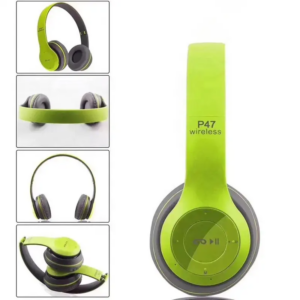 P47 Casque gaming pliable BT 5.0 40 mm, micro anti-bruit, LED batterie, portée 10 m, autonomie 6 h/veille 15 h, USB
